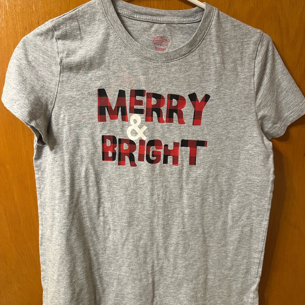 Gray 'Merry & Bright' T-Shirt
